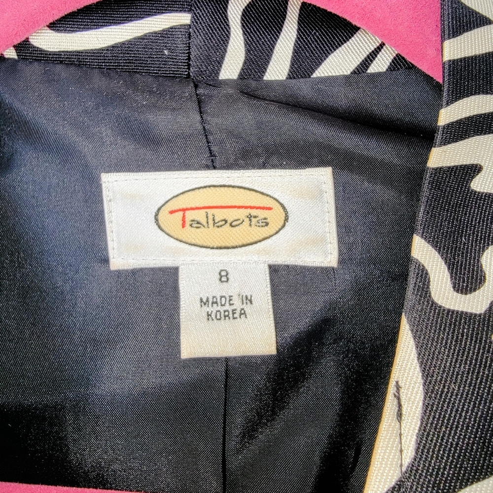 Talbots Zebra Jacket #8 - Picture 3 of 3